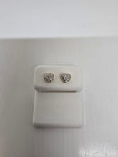 10k 0.12ct heart Diamond Stud Screw Back Earing