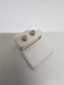 10k 0.12ct heart Diamond Stud Screw Back Earing
