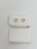 14k 0.43ct heart VS Diamond Stud Screw Back Earing
