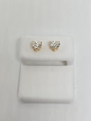 14k 0.95ct heart VS Diamond Stud Screw Back Earing