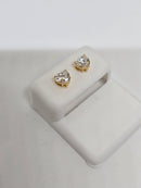 14k 0.95ct heart VS Diamond Stud Screw Back Earing