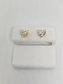 14k 1.97ct heart VS Diamond Stud Screw Back Earing