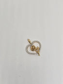 10k heart flower rose 0.25ct diamonds