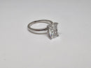 Bague de fiançailles radiant solitaire 2.60ct vvs2  en or blanc 14K