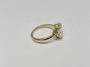 Beautiful Pear+Radiant Shape 3.06CT VS Lab Diamond Engagement Rings in 14K yellow gold