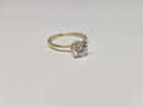 Bague de fiançailles en or jaune 14K avec un solitaire rond de 1,55 CT de diamant de laboratoire