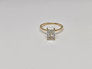 Bague de fiançailles en or jaune 14K avec solitaire radiant 2.12 CT Lab Diamond