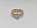 Beautiful Marquise Shape 2.58CT VS Lab Diamond Engagement Rings in 14K Yellow gold