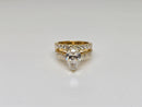 Beautiful Pear Shape 4.08CT VS Lab Diamond Engagement Rings in 14K yellow gold