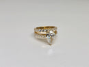 Beautiful Pear Shape 4.08CT VS Lab Diamond Engagement Rings in 14K yellow gold