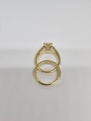 Beautiful Pear Shape 4.08CT VS Lab Diamond Engagement Rings in 14K yellow gold