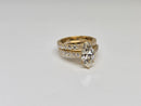 Beautiful Marquise Shape 3.58CT VS Lab Diamond Engagement Rings in 14K yellow gold