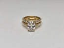 Bague de fiançailles en or jaune 14k 4.06ct oval vs diamant lab