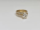 Bague de fiançailles en or jaune 14k 4.06ct oval vs diamant lab