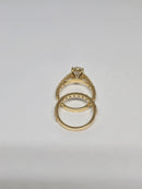 Bague de fiançailles en or jaune 14k 4.06ct oval vs diamant lab