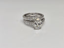 Bague de fiançailles en or blanc 14k 4.13ct oval vs diamant lab