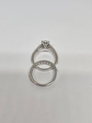 Bague de fiançailles en or blanc 14k 4.13ct oval vs diamant lab
