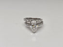 Bague de fiançailles en or blanc 14k 4.57ct poire vs diamant lab