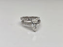 Bague de fiançailles en or blanc 14k 4.57ct poire vs diamant lab