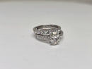 Bague de fiançailles en or blanc 14k 3.12ct oval vs diamant lab