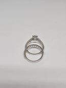 Bague de fiançailles en or blanc 14k 3.12ct oval vs diamant lab