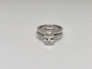 Bague de fiançailles en or blanc 14k 3.55ct oval vs diamant lab