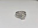 Bague de fiançailles en or blanc 14k 3.55ct oval vs diamant lab
