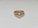 Bague de fiançailles en or jaune 14k 3.02ct oval vs diamant lab