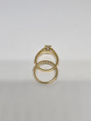 Bague de fiançailles en or jaune 14k 3.02ct oval vs diamant lab