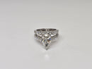 Bague de fiançailles en or blanc 14k 4.10ct poire vs diamant lab