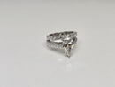 Bague de fiançailles en or blanc 14k 4.10ct poire vs diamant lab