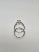 Bague de fiançailles en or blanc 14k 4.10ct poire vs diamant lab