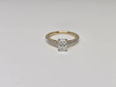 Bague de fiançailles en or jaune 14k 1.02ct radiant vs diamant lab