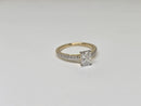 Bague de fiançailles en or jaune 14k 1.02ct radiant vs diamant lab