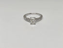 Bague de fiançailles en or blanc 14k 0.95ct radiant vs diamant lab