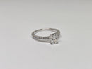Bague de fiançailles en or blanc 14k 0.95ct radiant vs diamant lab