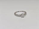 Bague de fiançailles en or blanc 14k 0.64ct radiant vs diamant lab