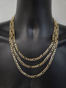 6mm Figaro Chain  10K Yellow Gold Solid/Full