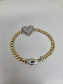 bracelet monaco coeur en or 10k 6mm