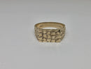 Bague pour homme en or jaune massif 10 carats - Bague « Nugget »
