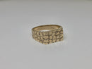 Bague pour homme en or jaune massif 10 carats - Bague « Nugget »