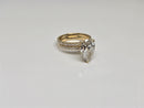 Bague de fiançailles en or blanc 14k 0.66ct radiant vs diamant lab