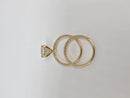 Bague de fiançailles en or blanc 14k 0.66ct radiant vs diamant lab