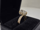 Bague de fiançailles en or blanc 14k 0.66ct radiant vs diamant lab