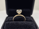Bague de fiançailles en or blanc 14k 0.66ct radiant vs diamant lab