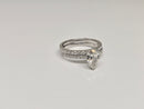 Bague de fiançailles en or blanc 14k 0.66ct radiant vs diamant lab