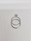 Bague de fiançailles en or blanc 14k 0.66ct radiant vs diamant lab