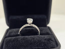 Bague de fiançailles en or blanc 14k 0.66ct radiant vs diamant lab