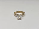 Bague de fiançailles en or blanc 14k 0.66ct radiant vs diamant lab