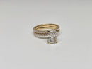 Bague de fiançailles en or blanc 14k 0.66ct radiant vs diamant lab